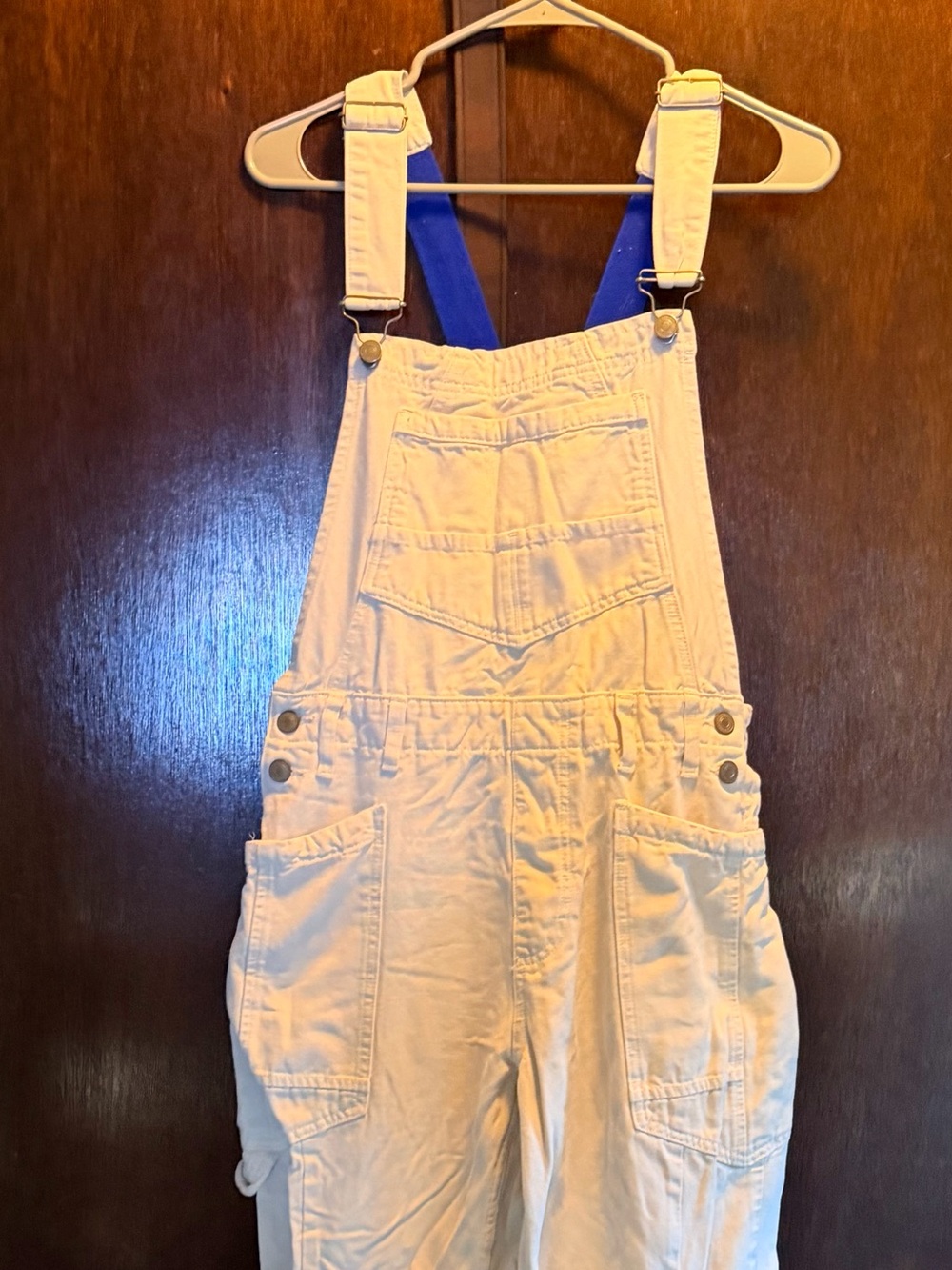 We the Free White overalls with Blue Straps XS